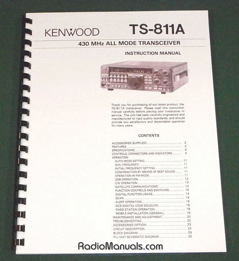 Kenwood TS-811A Instruction Manual